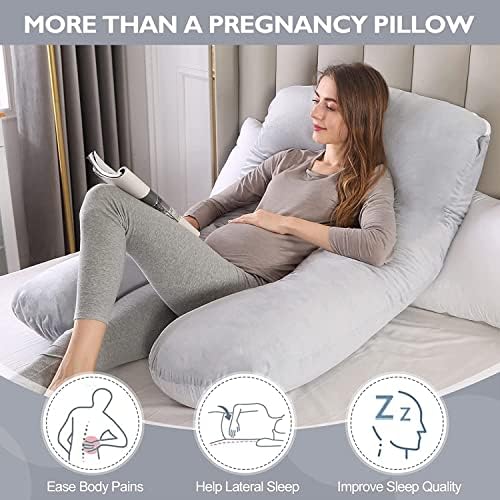 Перници за породилно, перници во форма на бременост во облик, 55 инчи целото тело за породилно тело со отстранлив капак, поддршка