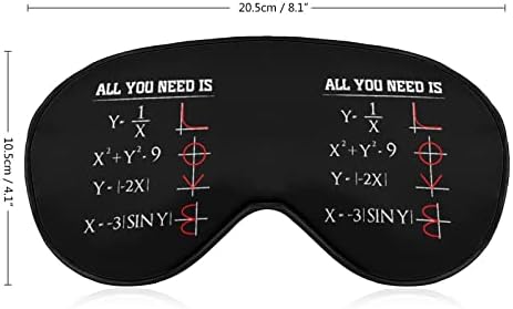 Сè што ви треба е loveубов математика смешна спиење маска за очи, мека капа за очи со прилагодлива лента за ноќни очила за мажи за