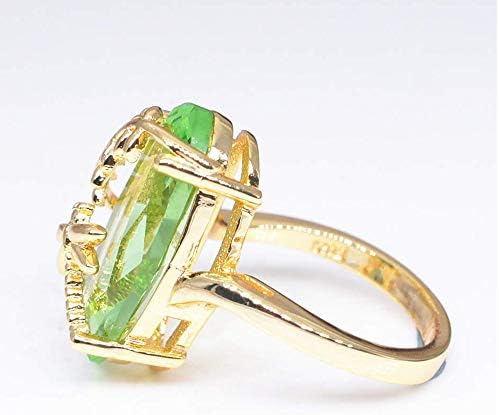 2023 Нови прстени со природен перидот прстени за венчавки од скапоцен камен, транспарентни луксузни прстени женски прстени со големина