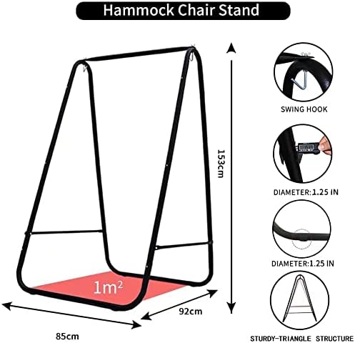 Пирни Хамак Чаир со штанд ， Макрама голема хамак со вклучен штанд, стол за столче со тешки столици со памучно јаже што виси за вртење, максимум,
