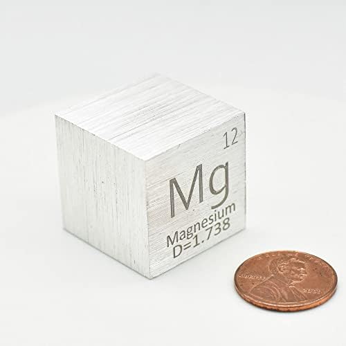 Коцка за густина на магнезиум 1 Голема цел за плукање Mg за периодична колекција на табели Geeks Element Hunter DIY дисплеј