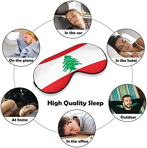Знаме На Либан Мека Маска За Очи Ефикасно Засенчување Маска За Спиење Удобност Врзани Очи Со Еластичен Прилагодлив Ремен