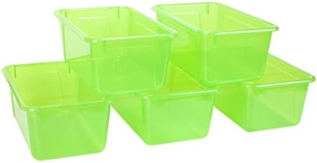 Мали кабини за куби за складирање на Storex-Пластични контејнери за складирање за училница, 12,2 x 7,8 x 5,1 инчи, бонбони зелени,