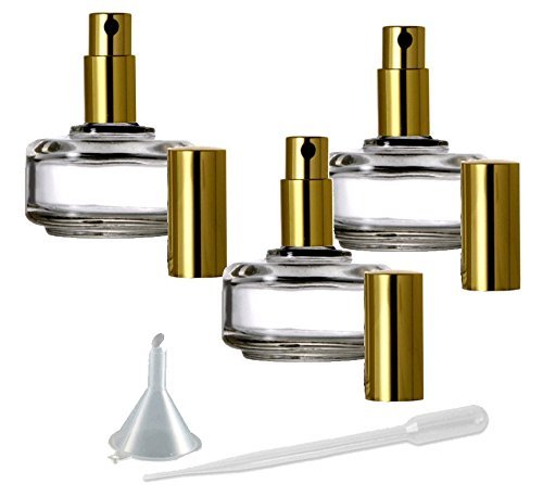 Гранд парфеми парфем фино атомизатор на магла, рамно тркалезно стакло шише, златниот распрскувач на магла 1/2 мл -15мл