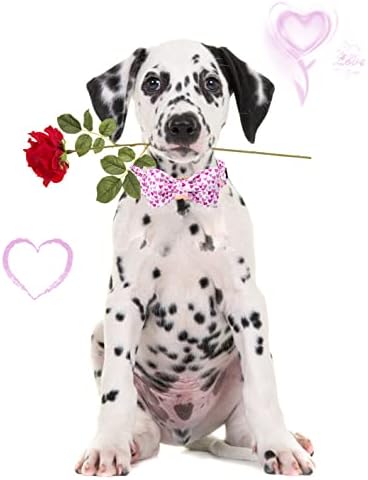ARING Миленичиња Денот На Вљубените Куче Јака, Симпатична Bowtie Куче Јаки, Прилагодливи &засилувач; Удобно Мека Љубов Јака