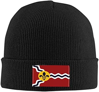 Пуесо знамето на Сент Луис Мисури Бејни капа за мажи, плетени череп капа меки акрилни зимски капи