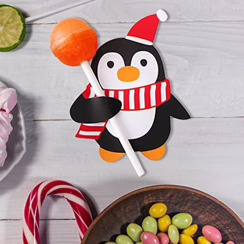 Киши картичка за хартија за лижави | Носител на бонбони на Санта за DIY | Картички за подароци со Дедо Мраз/Пингвин честитки за бонбони