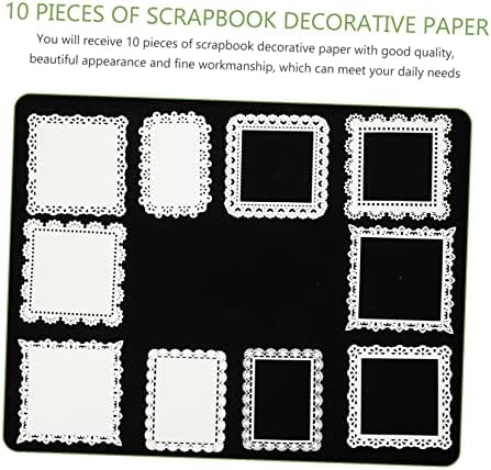 Didiseaon 10 парчиња чипка материјал хартија MacRame обезбедува гроздобер налепница бела декор за хартија хартија за хартија