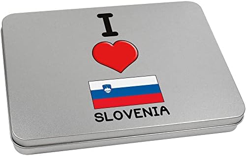 Azeeda 80мм „Јас ја сакам Словенија“ метална кутија со калај/складирање