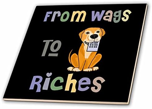 3drose Симпатична Смешни Спасување Куче Со Лотарија Билет Од Wags На Богатство Игра На Зборови-Плочки