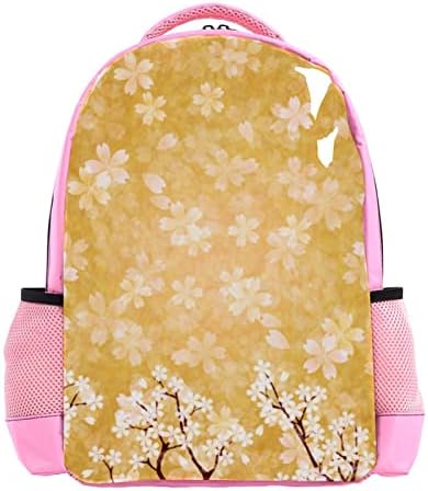 Пакет за патувања VBFOFBV за жени, пешачки ранец на отворено спортски рак, секојдневен дневен пакет, јапонски цреша цвета жолт цвет