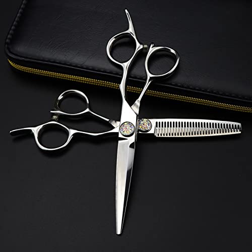 Сечење ножици за сечење на косата, 6 инчи Јапонија 440C обоени скапоцени камења во обем на ножици за сечење на косата за сечење на ножици за слабеење на бербер фризер.