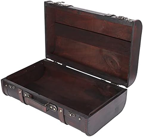 Јосу дрвен куфер, преносен антички куфер дрвен кутија за фотографирање реквизити занаетчиски украс за украсување украс
