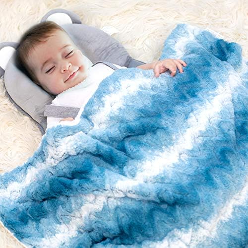 Козиду луксузно кадифен реверзибилно бебе ќебе за момчиња, ултра меко топло и пријатно крзно од крзно, новороденче или новороденче