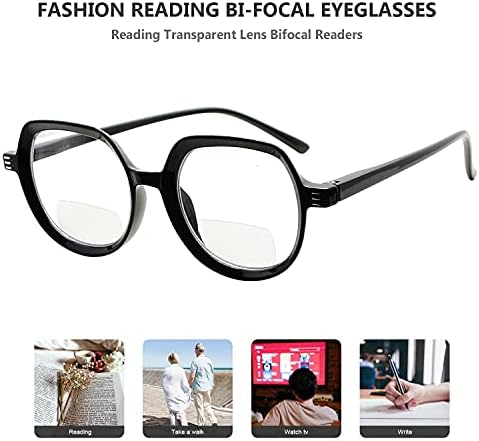 Очила за бифокално читање со 4-пакувања за жени за гроздобер дизајн на дво-фокални читатели