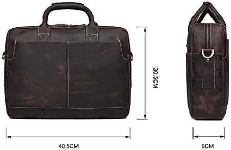 ГППЗМ Машка деловна чанта за машка кожа од рамо за рамената торба за чанти за чанти за лаптоп за 15,6 лаптоп