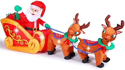 7,9 стапки на надувување Божиќни украси Божиќни двор украси Божиќни надувувања Дедо Мраз и ирваси Дедо Мраз со надувување на надуени украси