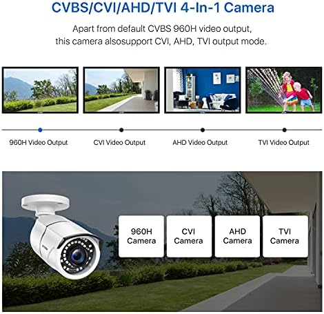 Безбедносна камера Zosi 2.0MP 1080P 4-во-1 TVI/CVI/AHD/CVBS Надзорна камера за набудување и C1 Безбедност на безжична батерија со
