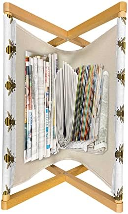 Списание и држач за книги на пчела Амбесон, повторувачка шема со инсект за производител на мед на обична позадина, канцеларија за дневна соба