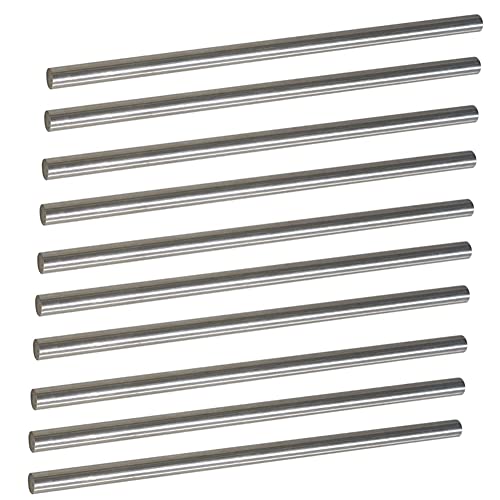 Tynulox 10 парчиња 304 прачка од не'рѓосувачки челик 3/8 Дијаметар 6 по шипка околу индустријата, метални работни хоби и занает за