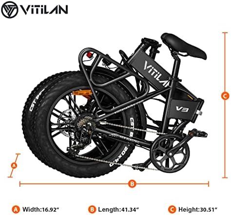 Електричен велосипед Vitilan V3 за возрасни, виткање на масни гуми Ebike 750W 20inch 32mph E-велосипед 13,4AH Електричен велосипед Шимано