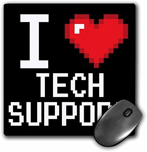 3dRose Geeky Старата Школа Пикселирани Пиксели 8-Битна Јас Срцето сакам Техничка Поддршка Глувчето Рампа