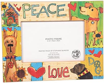 Енеско Изи и Оливер Стефани Бургес насликаа рамка за слика на слика за мирот, кучиња, 7 инчи, повеќебојни