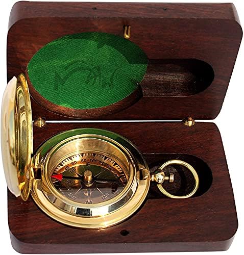 Марински уметности рачно изработени копче за притискање џебен месинг компас за роденденски подарок, подарок за крштевање, подарок за венчавки,