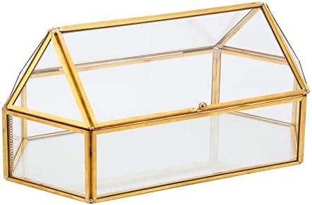 Vtyhyj злато стакло накит кутија гроздобер дисплеј куќиште за складирање рачно изработен декоративен организатор за парфем за шминка за