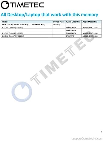 Timetec 32GB КОМПЛЕТ Компатибилен За Apple Крајот На 2015 iMac DDR3L 1867MHz / 1866MHz PC3L - 14900 2RX8 CL13 1.35 V 204 Pin