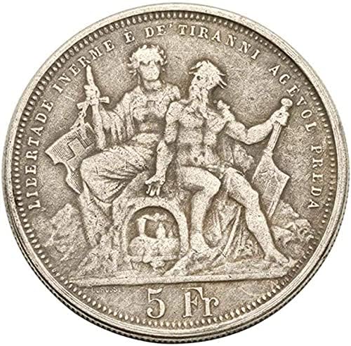 Предизвик Монета Место 1834 Скитници Монета Кула Месинг Антички Стариот Сребрен Медал Колекционерски Монета Занает Бакар Сребрена
