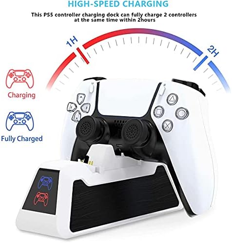 PS5 Контролер Полнач Playstation 5 Контролор Станица За Полнење Компатибилен Надградена Playstation 5 Dualsense Полнење Приклучок