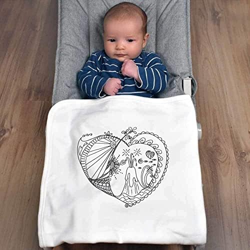 Азиеда „украсено срце“ памучно бебе ќебе/шал