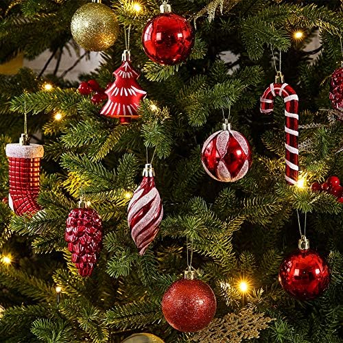 Сет на украси за новогодишни елки Sattiyrch 76ct, Декорации за божиќни топки за бебиња, украсни украси, украсни украси за виси