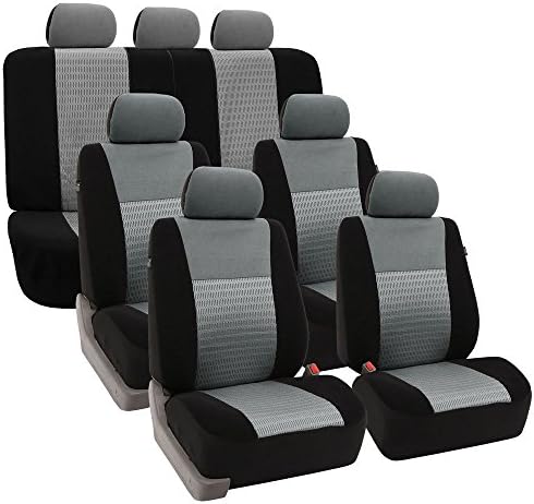 FH Group Car Seat опфаќа три редови поставени 7 глави за потпирачи за глава, универзално вклопување, трендовски елеганција 3D воздушно перниче