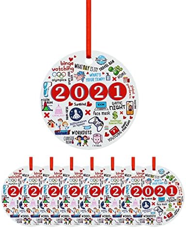 Божиќен украс Данмарк 2021 година, украси за новогодишни елки 2021 украси, Божиќна рунда за декорација на приврзоци, симпатична смешна
