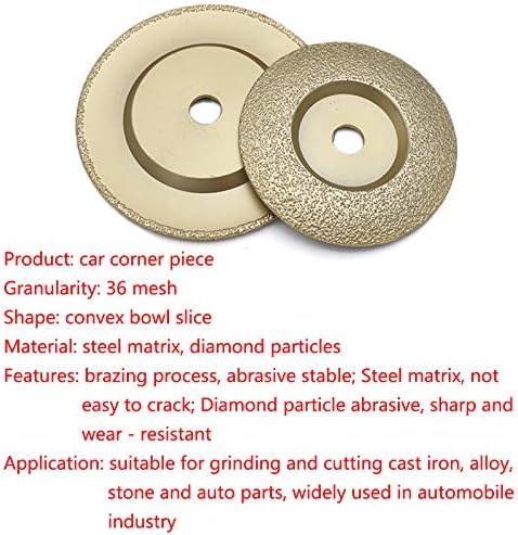 Xucus 1pcs Grit 36 ​​Diamond Cuting Cuting Disk Disk 100-180mm груб сечило од песок леано железо од легура од легура од легура од легура, камени делови за мелење на тркалото -тркало за мелење