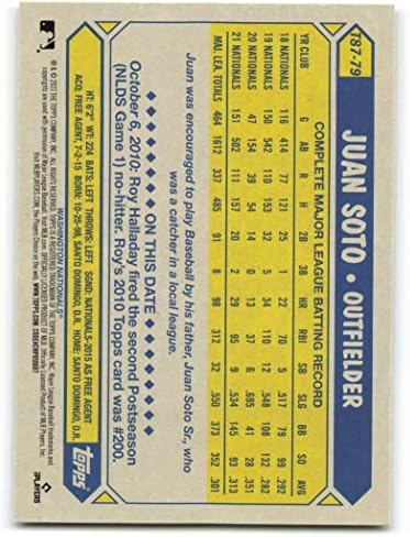 2022 Топс 1987 Топс 35-годишнина T87-79 Хуан Сото НМ-МТ Вашингтон Национал Бејзбол МЛБ