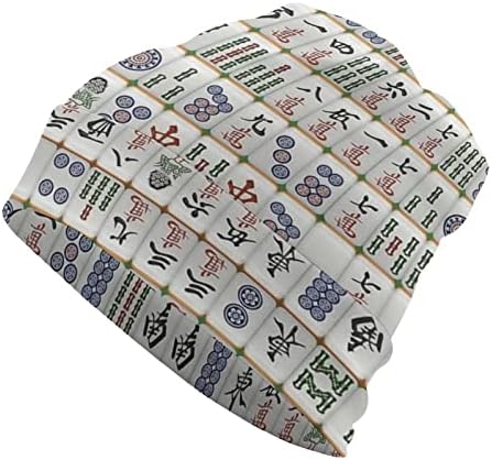 Mahjong Unisex Beanie Hat Топло череп капа за капа за спиење за спиење една големина