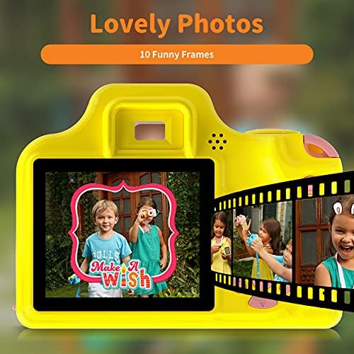 Нашиот Живот Детска Камера За Девојки, 12mp 1080p Дигитален Фотоапарат со 2 Инчен IPS Екран, Детска Камера со 8 Филтри Ефект &засилувач; 10