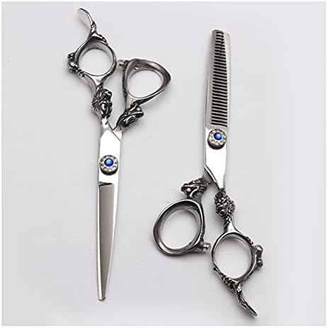 XJPB ножици за сечење на коса, сет за фризерски ножици, 440C јапонски не'рѓосувачки челик, за бербер, салон, дом, 6.0inch, змеј црна рачка