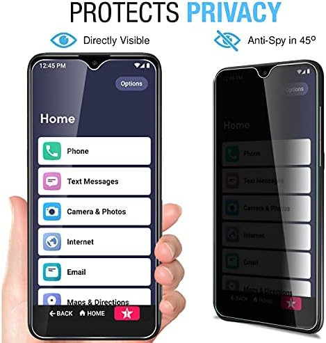 Anbzsign [2 пакет] Lively Smart/Jitterbug Smart 3 Заштитник на екранот за приватност, анти-шпион 9H тврдото калено стакло
