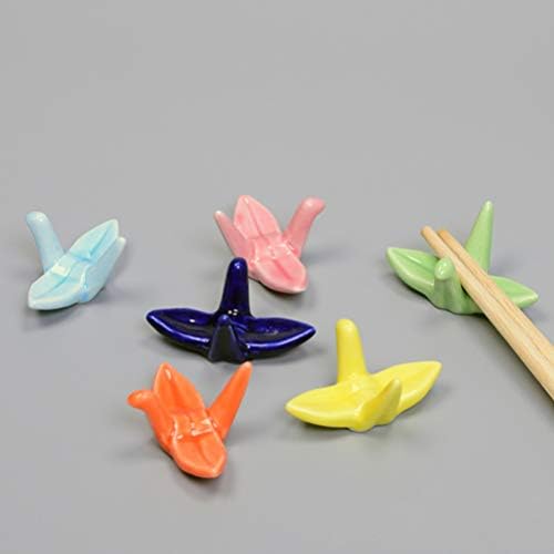 Luxshiny лажици на хартија 12 парчиња од кран од кран, се одмори, држач за јадење на кран на оригами јапонски држач за стапчиња