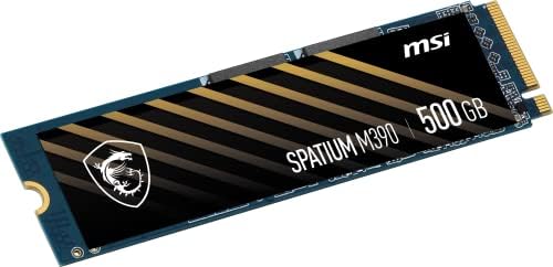 MSI SPATIUM M390 NVME M.2 500GB Внатрешно игри SSD PCIE GEN3 до 3300MB/s 3D NAND до 1200 TBW