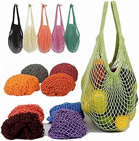 Торба за складирање тота меша торба памучна жица произведува шопинг желка-торби намирници со долга рачка нето рамо-торба овошје зеленчук еднократно