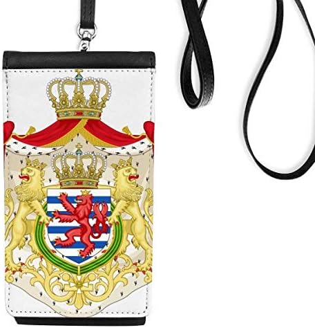 Луксембург Национален амблем земја симбол телефонски паричник чанта што виси мобилна торбичка црн џеб