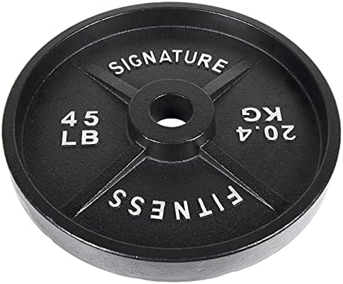 Потпис фитнес длабоко јадење 2-инчен олимписки плочи со тежина од леано железо со е-облога