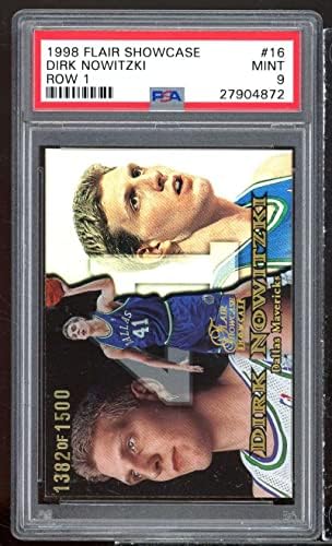Dirk Nowitzki Rookie Card 1998-99 Showcase Row 116 PSA 9