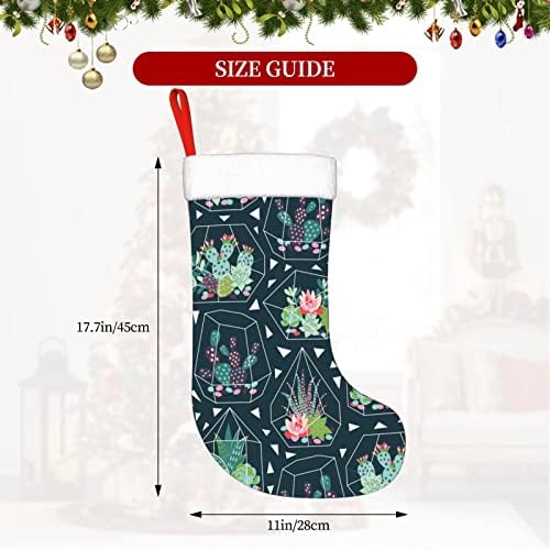 Cutedwarf succulents и кактуси Кристами чорапи Божиќни украси на дрво Божиќни чорапи за Божиќни празнични забави подароци 18-инчни