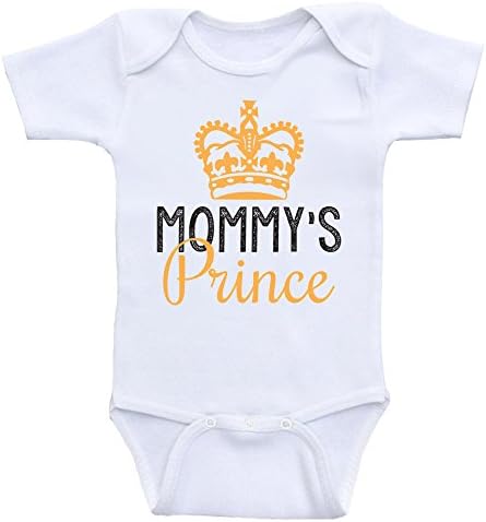 Срцев код дизајни принц на мама - слатка облека за облека за бебиња за момчиња за момчиња